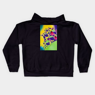 Colorful close up of oil drops in water Kids Hoodie